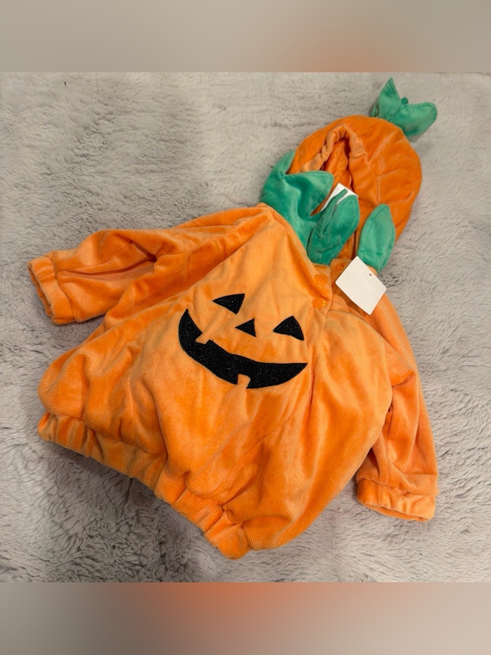 Infant Orange Pumpkin Costume with Hood baby 0-6 month